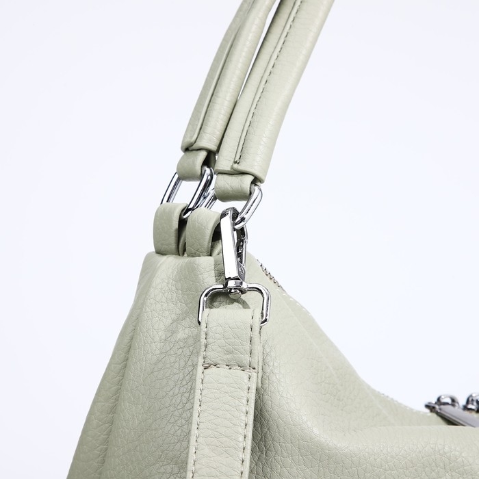 Сумка-тоут на молнии, 3 наружных кармана, цвет светло-зелёный Сумка-тоут на молнии, 3 наружных кармана, цвет светло-зелёный