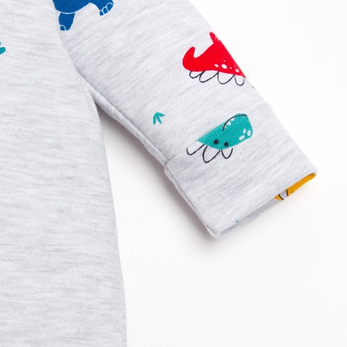 Комбинезон с капюшоном Крошка Я "Dino", рост 74-80 см, цвет серый