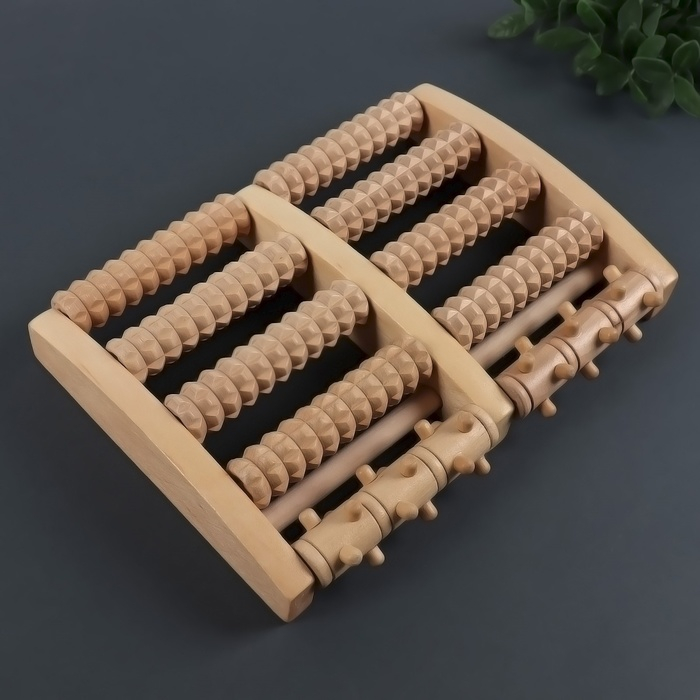 Массажёр «Барабаны», 5 рядов с шипами, 27 × 19 × 5 см, деревянный Массажёр «Барабаны», 5 рядов с шипами, 27 × 19 × 5 см, деревянный