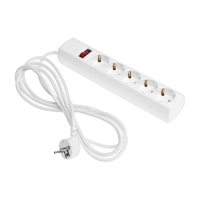 Сетевой фильтр Юнивольт, 5 гнезд, 3 м, 10 А, 2200 Вт, с з/к, белый