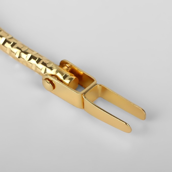 Ручка для сумки &laquo;Рифлёная рамка&raquo;, металлическая, на прокол, 13 &times; 9 см, цвет золотой