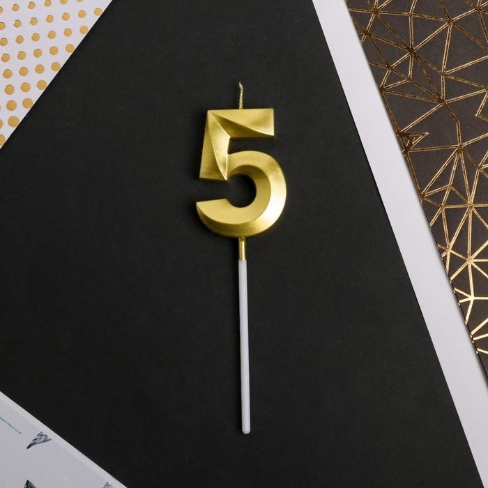 Свеча для торта, цифра &laquo;5&raquo;, 11,5 х 2,3 см