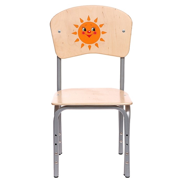 Стул регулируемый &laquo;Кузя&raquo;, фанера (1-3), солнышко, спинка-бублик