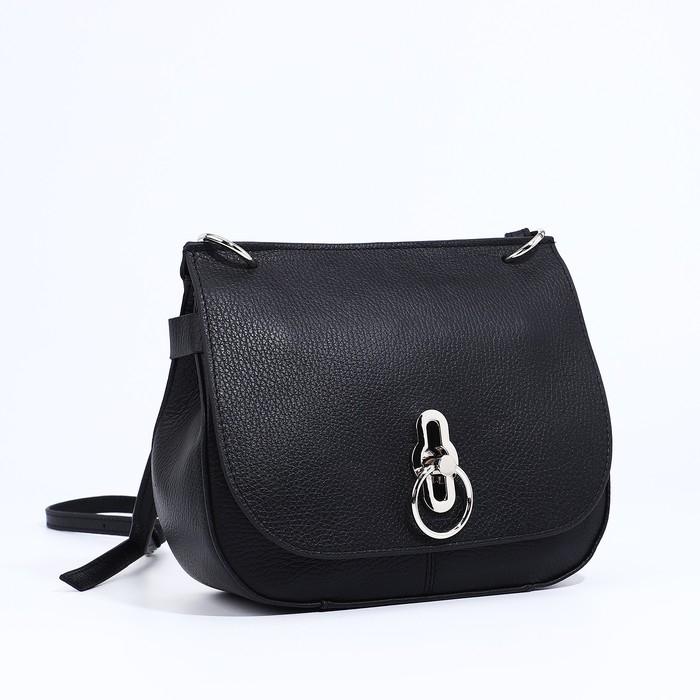Сумка женская L-Craft на застёжке, длинный ремень, цвет чёрный Сумка женская L-Craft на застёжке, длинный ремень, цвет чёрный