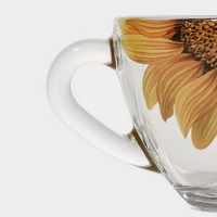 Чайная пара стеклянная &laquo;Живая природа. Подсолнух&raquo;, 250 мл
