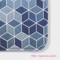 Коврики для ванной и туалета Доляна &laquo;Бурлеск&raquo;, 2 шт: 50&times;80, 40&times;50 см, цвет синий