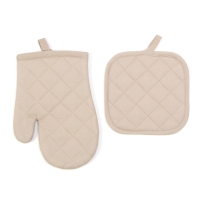 Набор кухонный Этель, цв. бежевый: варежка-прихватка 18х26 см,прихватка 18х18 см