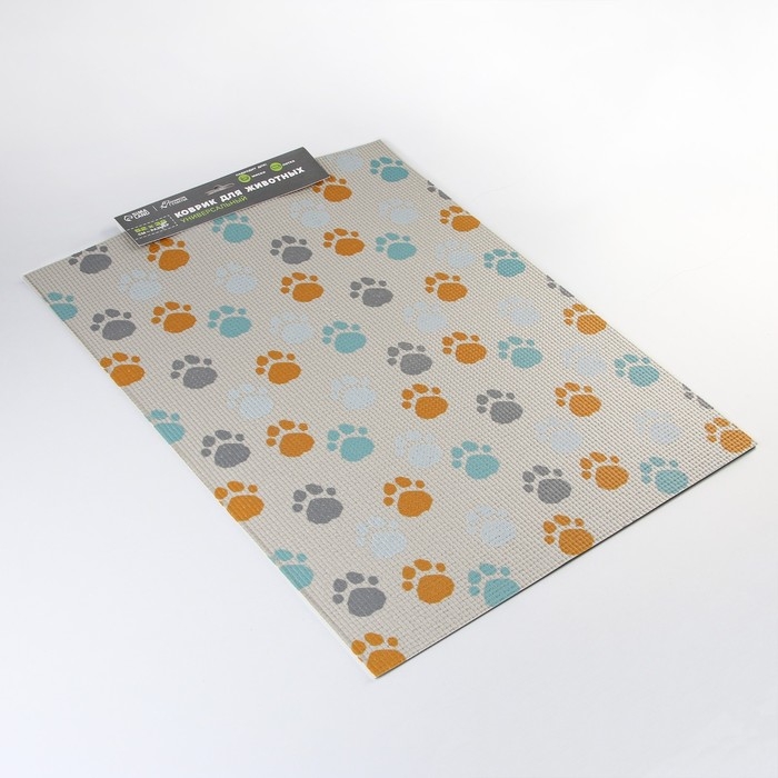 Коврик под миску &laquo;Лапки светлые&raquo;, 52х38х0,3см