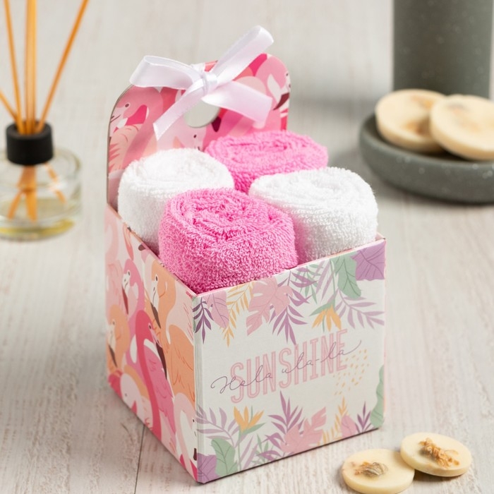 Набор махровых полотенец Этель Tropic 30х30 см-4шт, 100% хлопок 340 гр/м2 Набор махровых полотенец Этель Tropic 30х30 см-4шт, 100% хлопок 340 гр/м2