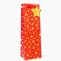 Новый год. Пакет подарочный новогодний под бутылку, упаковка "Звездочки", 12 х 36 х 8,5 см. Новый год. Пакет подарочный новогодний под бутылку, упаковка "Звездочки", 12 х 36 х 8,5 см.