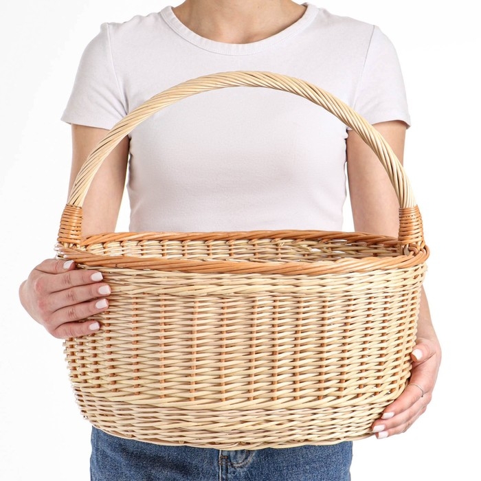 Корзина &laquo;Боровичок&raquo;, 15 л, дно - 34х21, верх - 43х33, H= 19(37) см