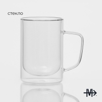 Кружка стеклянная с двойными стенками Magistro &laquo;Дуо&raquo;, 300 мл, 12&times;9&times;11 см