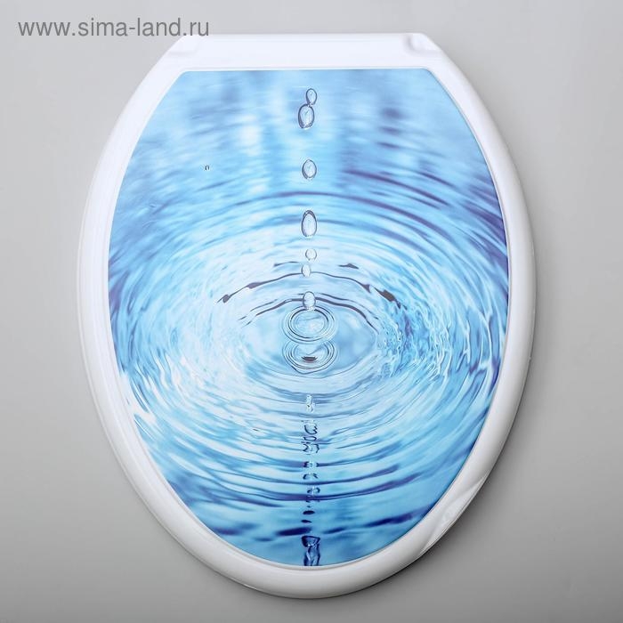 Сиденье для унитаза &laquo;Декор. Капли&raquo;, 44,5&times;37,5 см, с крышкой, белое