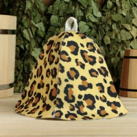 Шапка для бани Леопардовый принт Шапка для бани Леопардовый принт