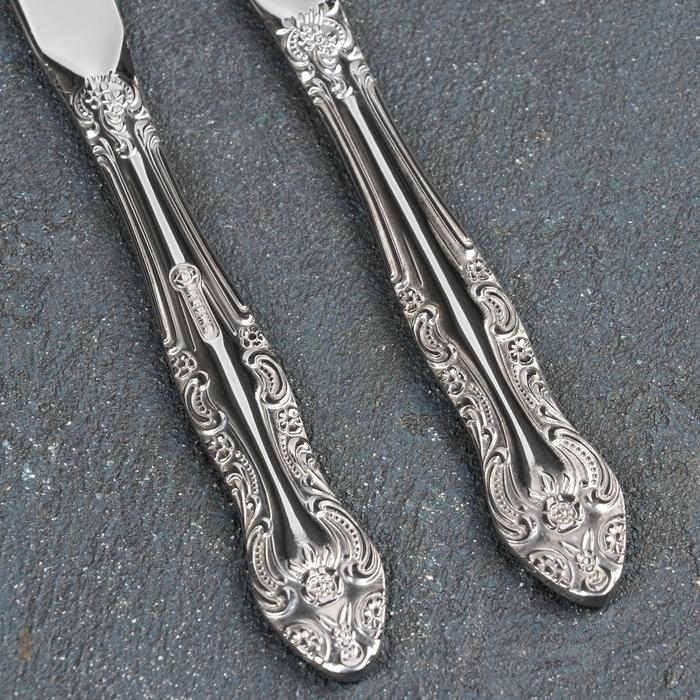 Нож столовый &laquo;Тройка&raquo;, h=21.5 см, толщина 2 мм, художественная роспись