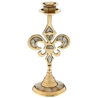 Подсвечник на 1 свечу "Вензель" с перламутром 23 см Подсвечник на 1 свечу "Вензель" с перламутром 23 см