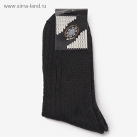 Носки мужские шерстяные цвет чёрный рубчик, размер 27