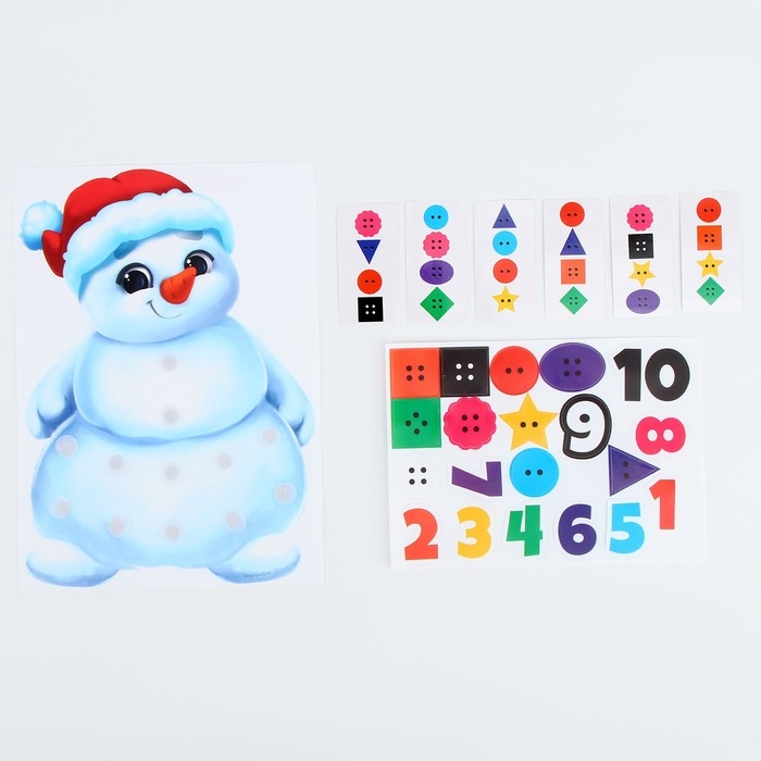 Новогодняя игра на липучках &laquo;Новый год! Снеговик. Учимся считать&raquo;