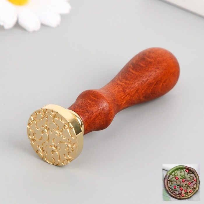 Печать для сургуча с деревянной ручкой Печать для сургуча с деревянной ручкой "Тюльпаны" 9х2,5х2,5 см