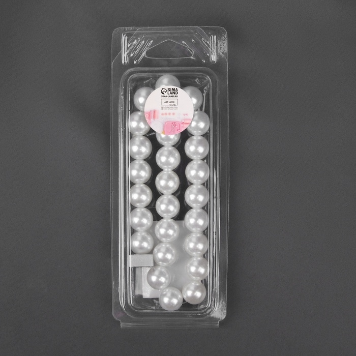 Подхват для штор &laquo;Бусы из жемчуга&raquo;, d = 1,5 см, 40 &plusmn; 1 см, цвет белый