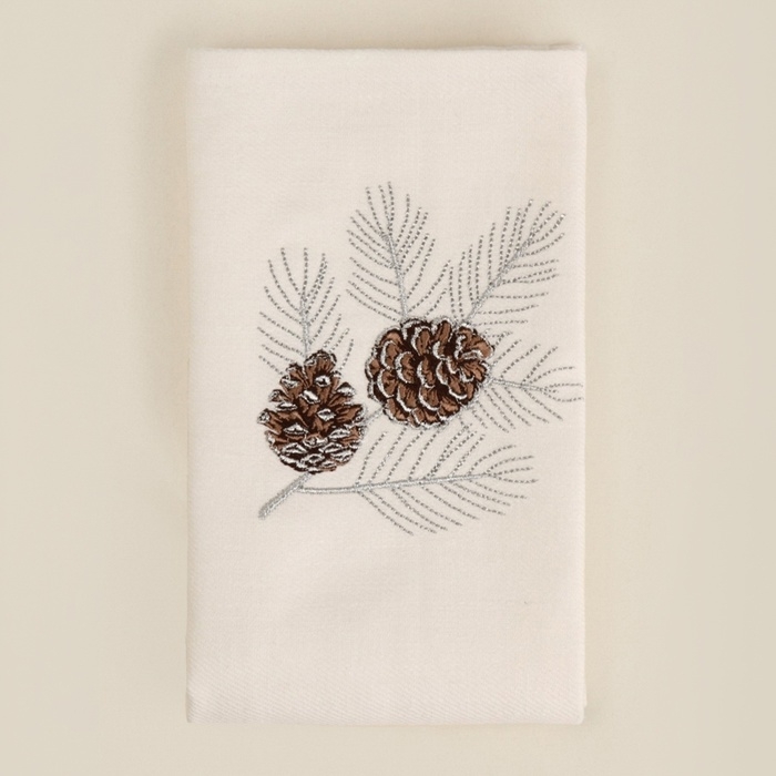 Полотенце с вышивкой SL HOME "Новый год" 40х70, лен 100% 360 гр/м2