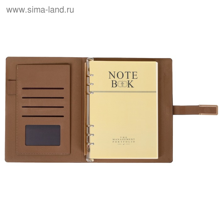 Органайзер на кольцах А5, 90 листов в линейку, с хлястиком, МИКС