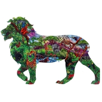 Пазл деревянный фигурный &laquo;Лев. Дикие джунгли&raquo;, 173 элементов