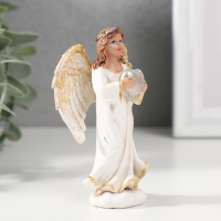 Сувенир полистоун "Ангел-девушка с сердцем" 9х3х4,7 см