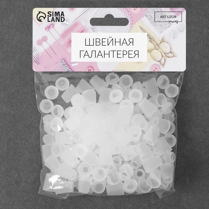 Набор наконечников для шнура, d = 5 мм, 20 &times; 12 мм, 100 шт, цвет прозрачный