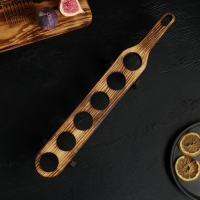 Доска деревянная для подачи шотов Wild Kitchen, 45.5&times;6.5&times;6 см, в обжиге, цельный кедр