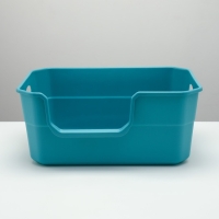 Туалет открытый с боковым входом с совком и фильтром, 50 х 35 х 24 см, синий