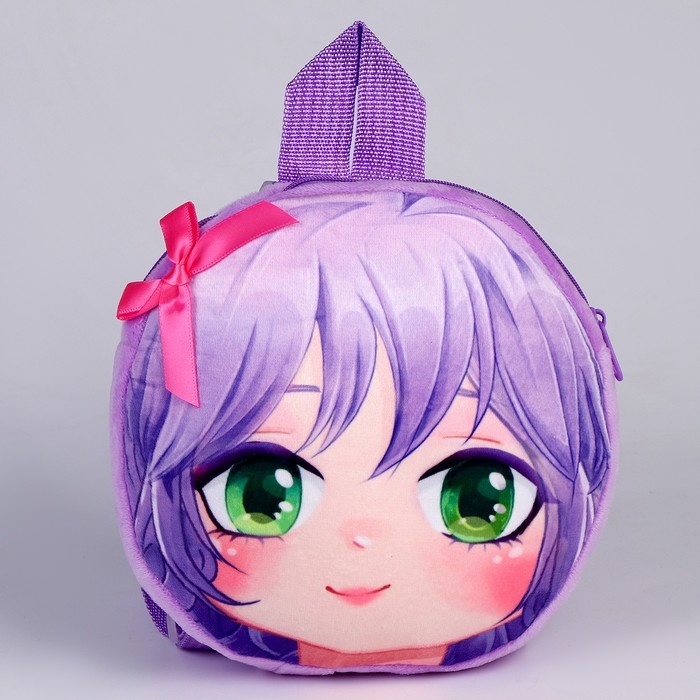 Рюкзак детский для девочки &laquo;Аниме&raquo;, плюшевый, цвет фиолетовый