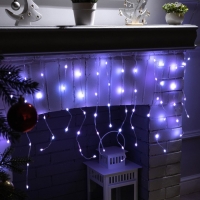 Умная гирлянда &laquo;Бахрома&raquo; 3 &times; 0.4 м роса, IP20, серебристая нить, 144 LED, пульт ДУ, приложение, свечение RGB, USB