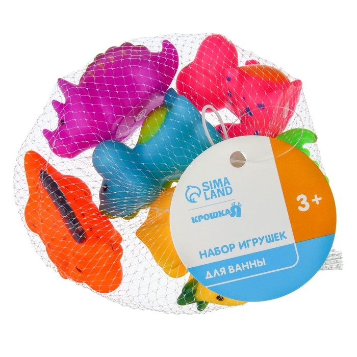Набор резиновых игрушек для ванны &laquo;Динопарк&raquo;, с пищалкой, 6 шт, виды МИКС, Крошка Я