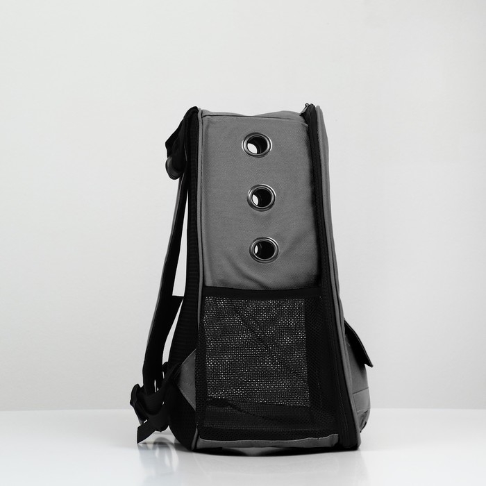 Рюкзак для переноски кошек и собак, с окном для обзора, серый