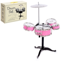Барабанная установка &laquo;Хард-рок&raquo;, 5 барабанов, 1 тарелка, цвет розовый