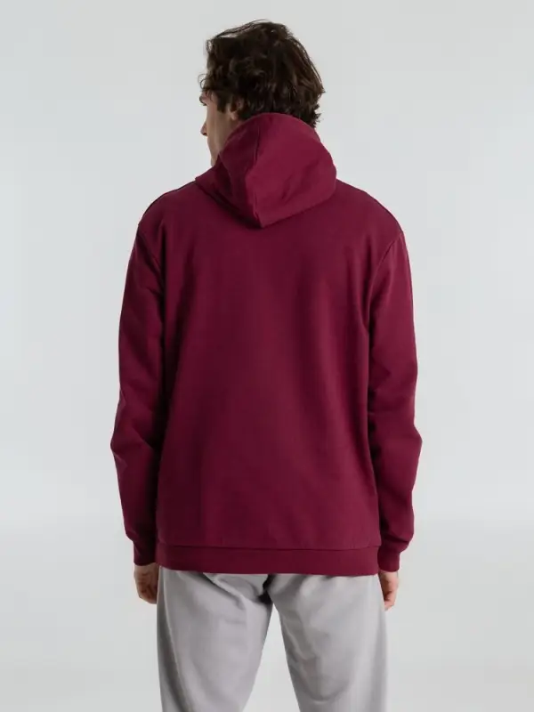 Толстовка с капюшоном унисекс Hoodie, бордовая, размер XS