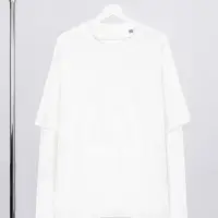 Футболка оверсайз с двойным рукавом Kosmos, молочно-белая, размер M/L