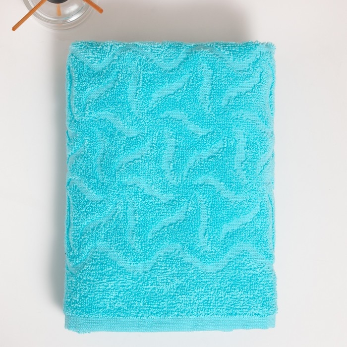 Полотенце махровое &laquo;Радуга&raquo; цвет бирюза, 70х130 см, 295г/м2