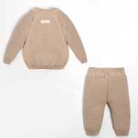 Комплект вязаный Крошка Я "Cute" рост 74-80 см, цвет бежевый