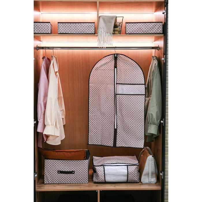 Органайзер для хранения белья Доляна &laquo;Браун&raquo;, 8 ячеек, 28&times;14&times;10 см, цвет коричневый