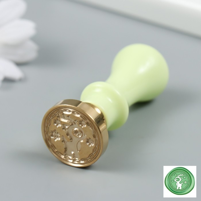 Печать для сургуча с пластиковой ручкой Печать для сургуча с пластиковой ручкой "Оленёнок и снежинки" 2,5х2,5 см