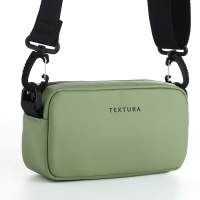 Сумка женская на молнии, TEXTURA, маленький размер, длинный ремень, цвет оливковый