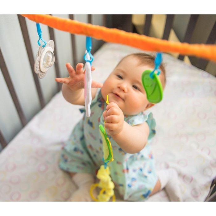 Растяжка - погремушка мягкая на кроватку/коляску «Зайка», Крошка Я Растяжка - погремушка мягкая на кроватку/коляску «Зайка», Крошка Я