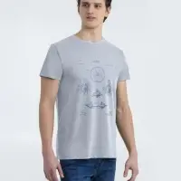 Футболка приталенная Old Patents. Wheel, голубой меланж, размер S Футболка приталенная Old Patents. Wheel, голубой меланж, размер S