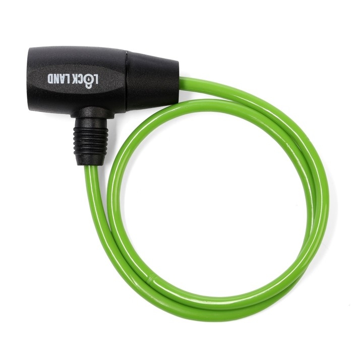 Замок навесной велосипедный LOCKLAND, 6х650 мм, перфорированный ключ, зеленый Замок навесной велосипедный LOCKLAND, 6х650 мм, перфорированный ключ, зеленый
