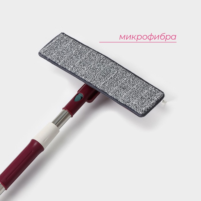 Щётка для окон Доляна, стальная телескопическая ручка 73(114) см, насадка из микрофибры 27&times;8 см, цвет МИКС