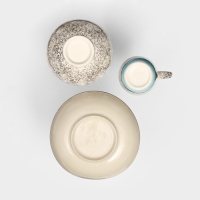 Набор посуды &laquo;Алладин&raquo;, керамика, голубой, 3 предмета: салатник 700 мл, тарелка 20 см, кружка 350 мл, 1 сорт, Иран