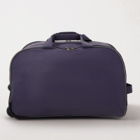 Сумка дорожная на колёсах, 2 отдела на молниях, 2 наружных кармана, длинный ремень, цвет серый