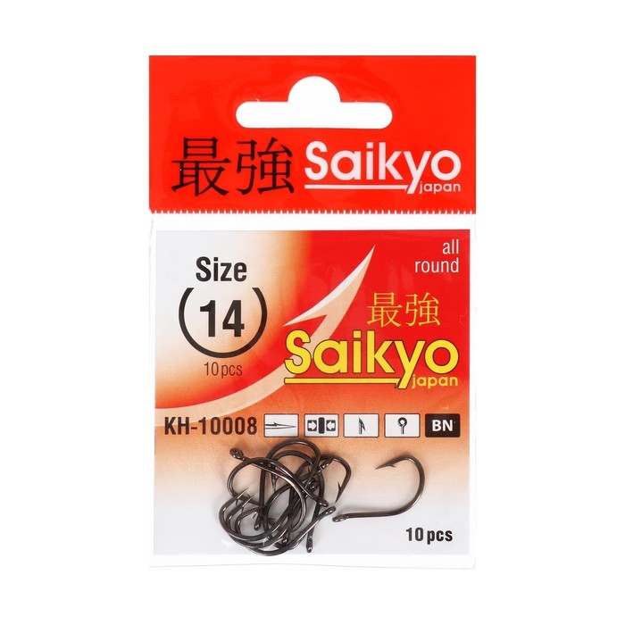 Крючки Saikyo KH-10008 Idumezina BN № 14, 10 шт Крючки Saikyo KH-10008 Idumezina BN № 14, 10 шт